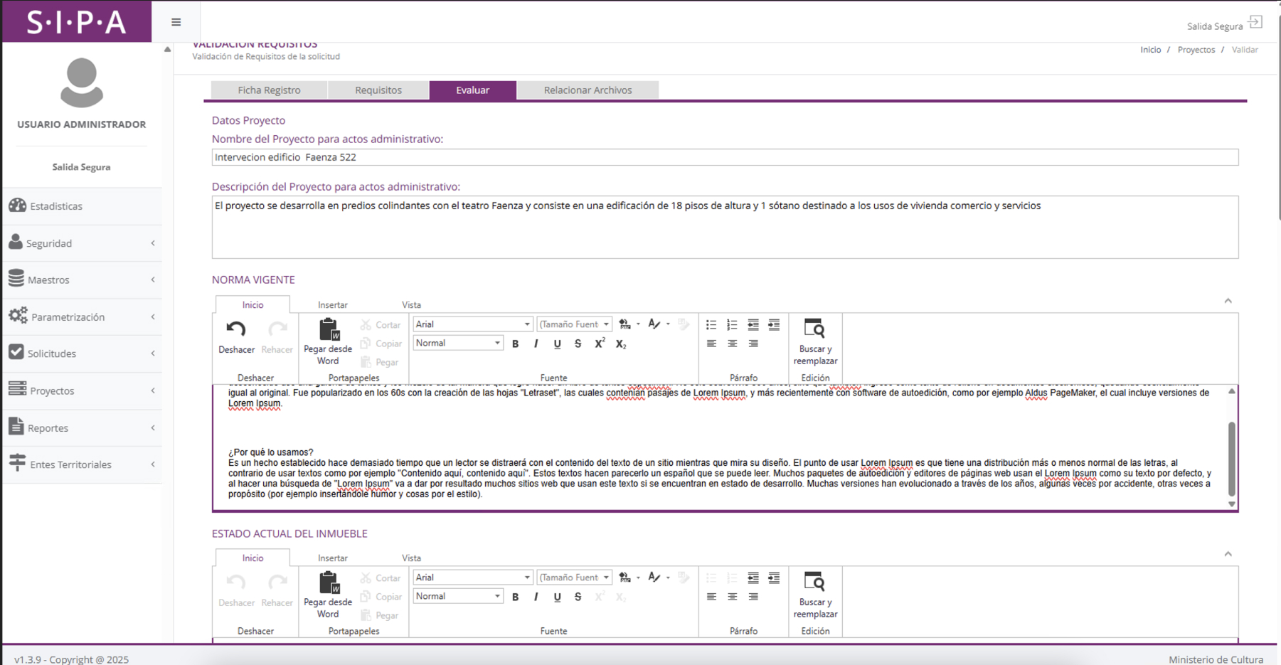 SIPA previous system showing usability issues in the heritage process flow